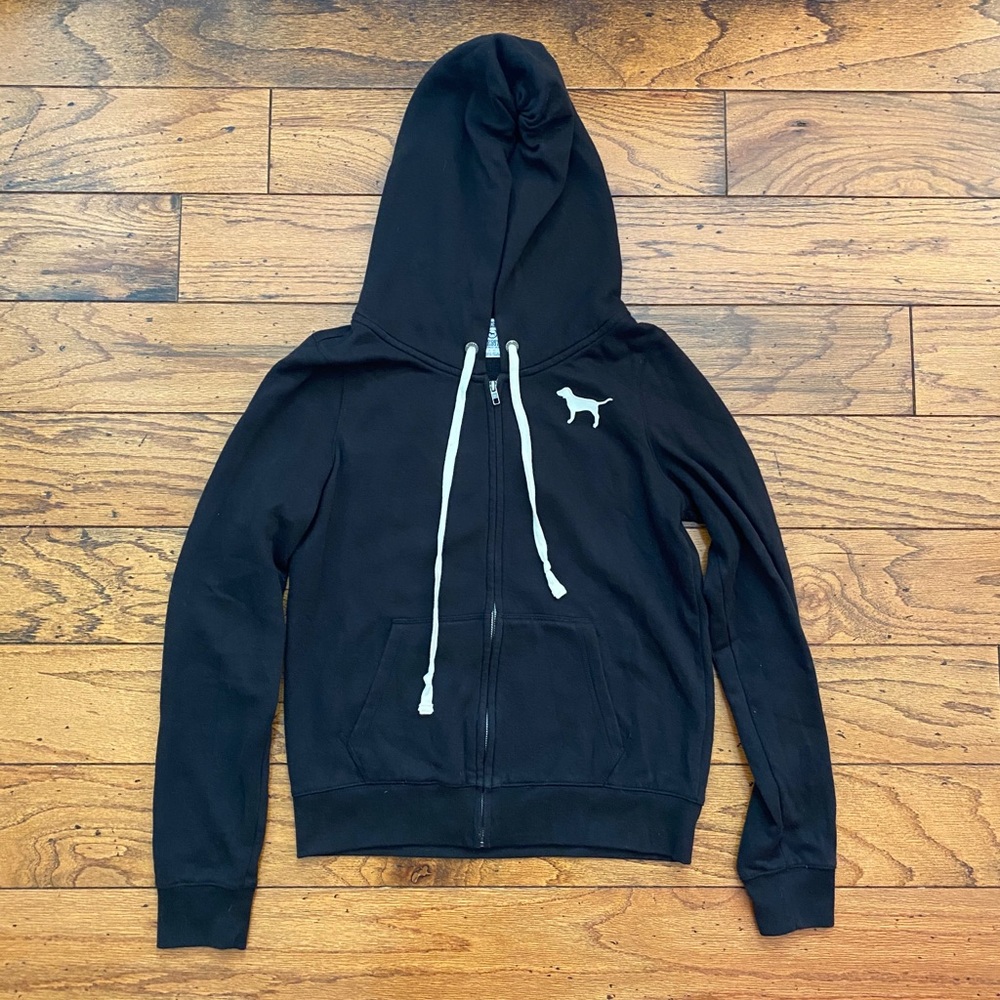 VS PINK Black Hoodie with Logo